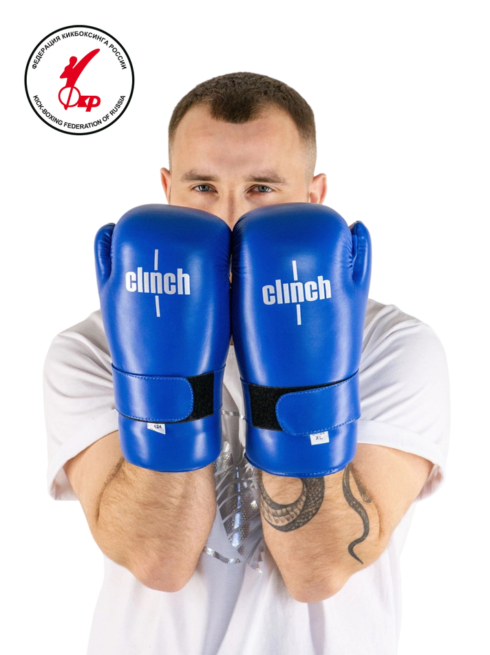 C524 Перчатки полуконтакт Clinch Semi Contact Gloves Kick синие