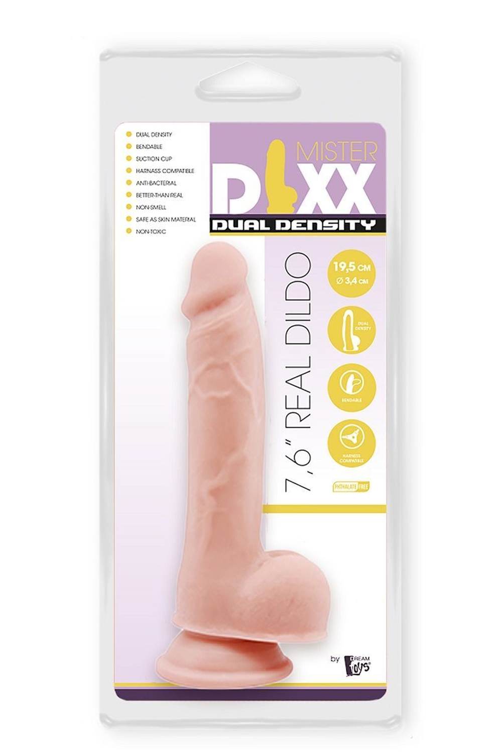 Телесный фаллоимитатор-реалистик Dual Density Dildo - 19,5 см. (Цвет: телесный)