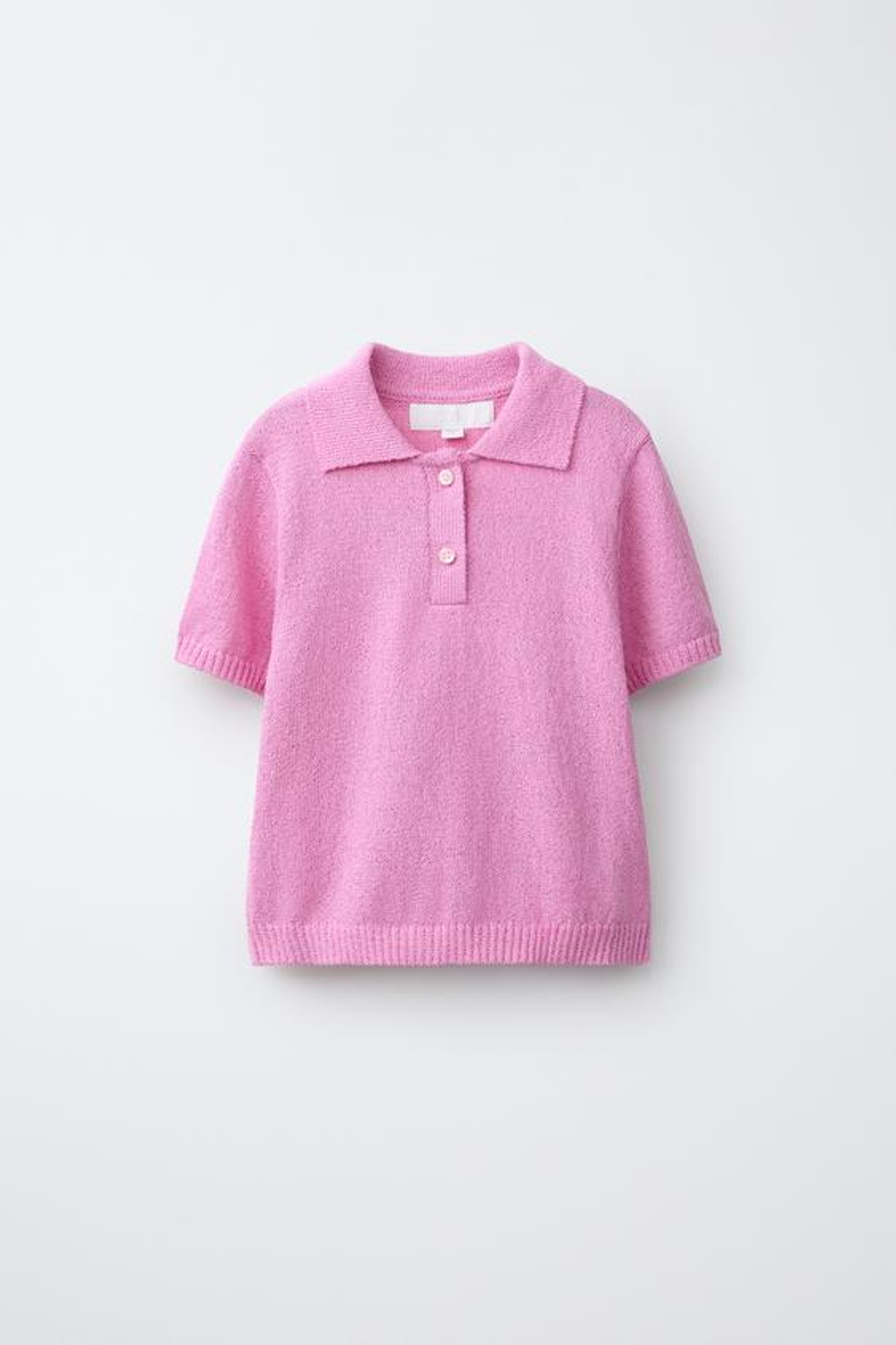 ZARA ТРИКОТАЖНОЕ ПОЛО, РОЗОВЫЙ