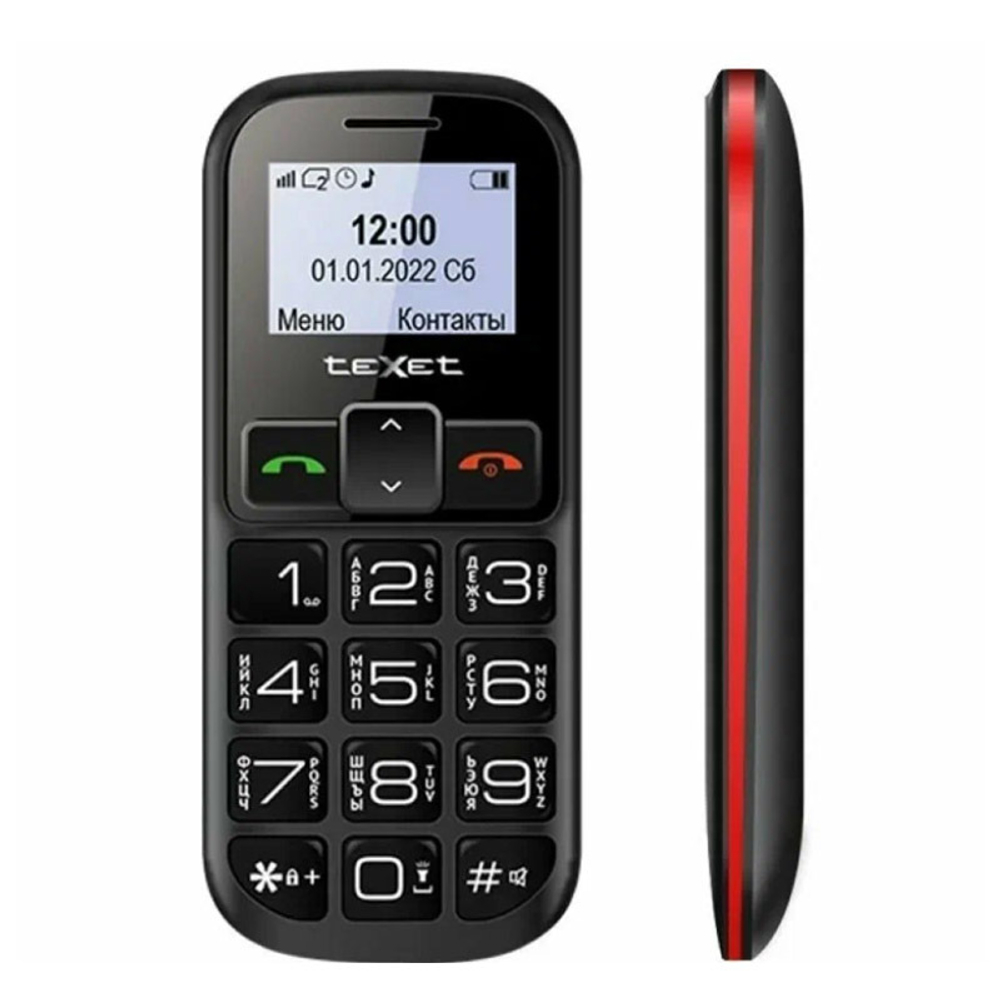Мобильный телефон TeXet TM-B322, чёрный/красный