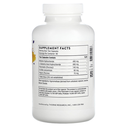 Thorne, улучшенные пищеварительные ферменты, 180 капсул