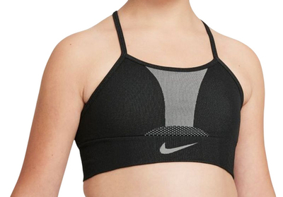 Топ для девочки теннисный Nike Dri-Fit Indy Seamless Bra G - black/black
