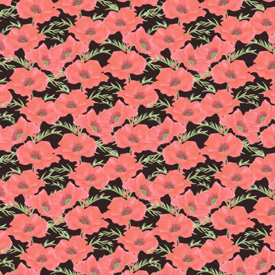 Алые маки на черном фоне