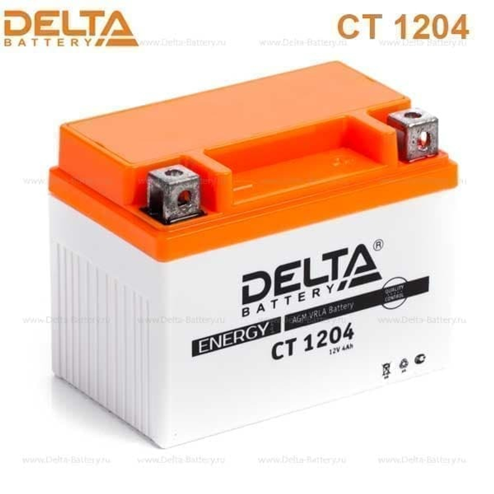 Аккумулятор Delta CT 1204 (12V / 4Ah) [YB4L-A, YB4L-B, YTX4L-BS]