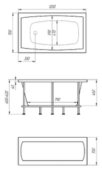 Акриловая ванна 1Marka Viola 120*70 прямоугольная из каталога Ванны акриловые