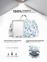 Сумка для ноутбука 13,3" и 14" с ремнем на плечо и большим карманом спереди (Кактус)