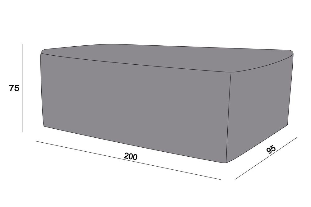Защитный чехол на стол Латте 200×95×75 см, цвет серый