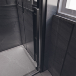 Душевая дверь Veconi Premium Trento PTD-30B, 1200х2000, черный матовый, стекло прозрачное
