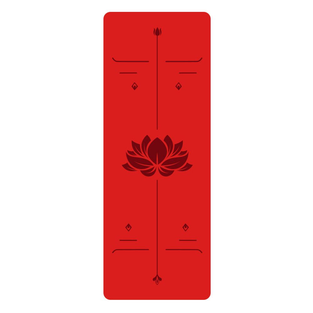 Каучуковый коврик для йоги Lotus Red 185*68*0,5 см нескользящий