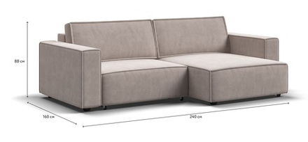 Угловой диван Босс Софт Модуль Велюр Монолит латте