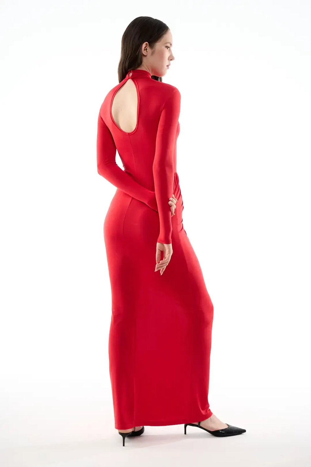 Облегающее платье красное