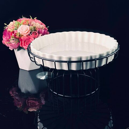 Lenardi 142-149 Блюдо 25см на метал.подставке в под.уп.(х8)Фарфор