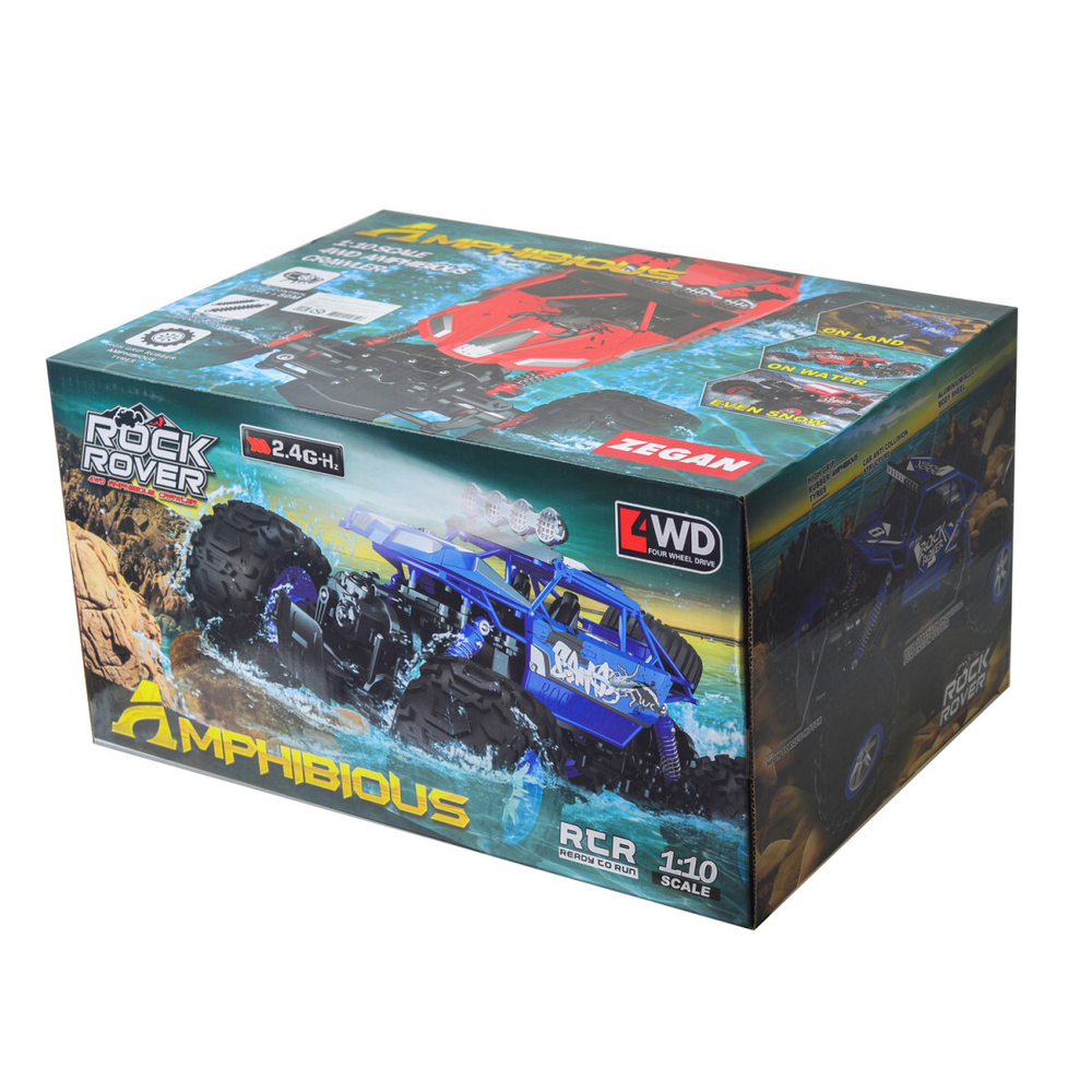Радиоуправляемый синий краулер амфибия (2 АКБ 7.4В, свет, 1:10) - C1201W-BLUE-V2