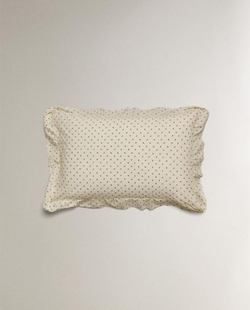 ZARA HOME ДЕТСКАЯ НАВОЛОЧКА С ОБОРКАМИ, ЭКРЮ