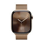 Apple Watch Series 10, 46 мм, корпус из титана цвета «титановый золотой», спортивный ремешок цвета «миланская петля» золотой