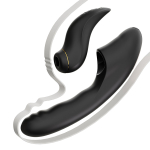 Черный вибратор-кролик 19см со съемным клиторальным пульсатором BeYourLover Fatima Black TL278B