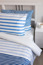 METAPHOR Комплект постельного белья, сатин бело-синий