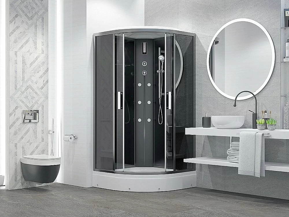 Душевая кабина Erlitr 90х90 ER570917-C24-RUS стекло тонированное/профиль черный матовый