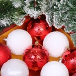 Новогодние шары «Волшебный вальс» 8 см (набор 12 шт), Красный/белый