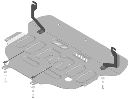 Защита картера двигателя, КПП. 4 мм, Алюминий для Geely Atlas 2024-н.в., Motodor.344201