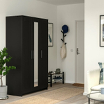 Шкаф платяной 3-дверный Ikea Brimnes с зеркалом , черный