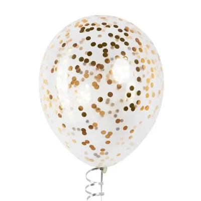 Латексный шар с мелким темным золотым конфетти, 36 см