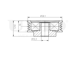 Ролик натяжной приводного ремня UNIO TNS-10188