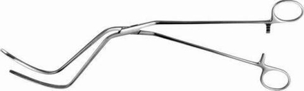 ТМ- З-58 Зажим д/врем.пережат.аорты, легкого артер. с кремал. с 2-м изгиб., 295 мм (НОВОЕ ИСПОЛНЕНИЕ