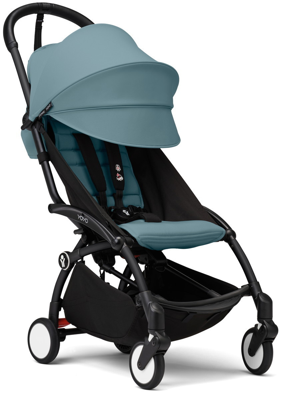 Коляска Stokke YOYO3 Newborn Shell - Newborn Pack рама чёрная Black 2 в 1 Aqua