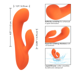Оранжевый вибратор-кролик 17,75см California Exotic Stella Liquid Silicone Dual G SE-4368-20-3