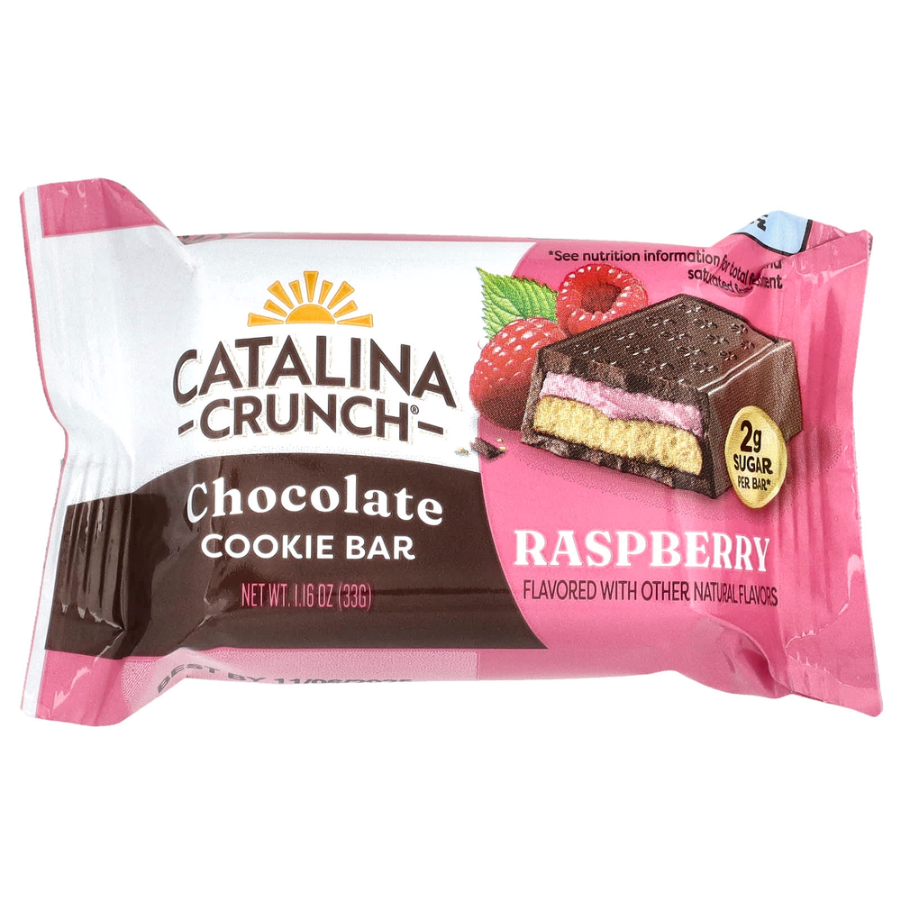 Catalina Crunch, Шоколадное печенье, малиновое, 4 батончика, 33 г (1,16 унции)