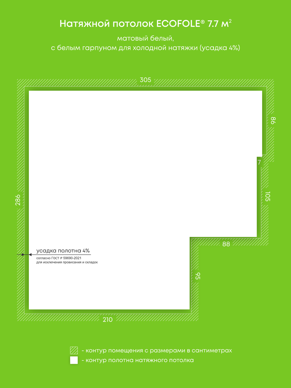 Натяжные потолки 8.8 м2, 7.7 м2, 9.2 м2, 8.4 м2, 4.2 м2