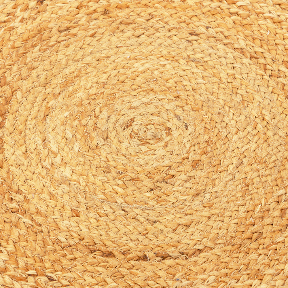 Ковер из джута круглый с вставками белого цвета из коллекции ethnic, 120см