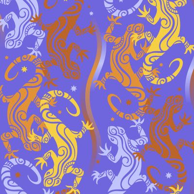 Танцующие ящерицы на фиолетовом