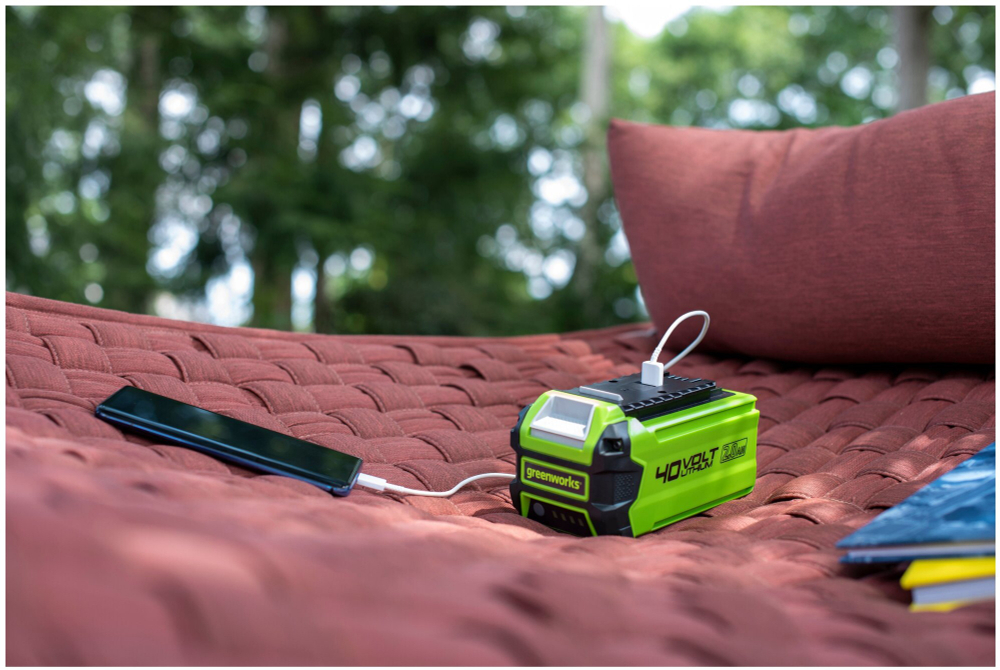 Аккумулятор GREENWORKS G40USB2 40В,2Ач,с USB разъемом (2939407)