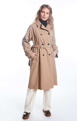 ДВУБОРТНЫЙ ТРЕНЧ ИЗ НЕПРОМОКАЕМОЙ ТКАНИ