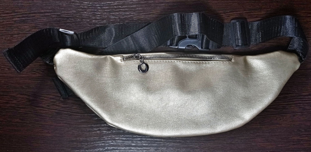 Сумка поясная женская, цвет золотистый