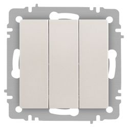 Выключатель Intro Accent 6-106-06 тройной, 10А-250В, IP20, СУ, AL/CU, перламутр