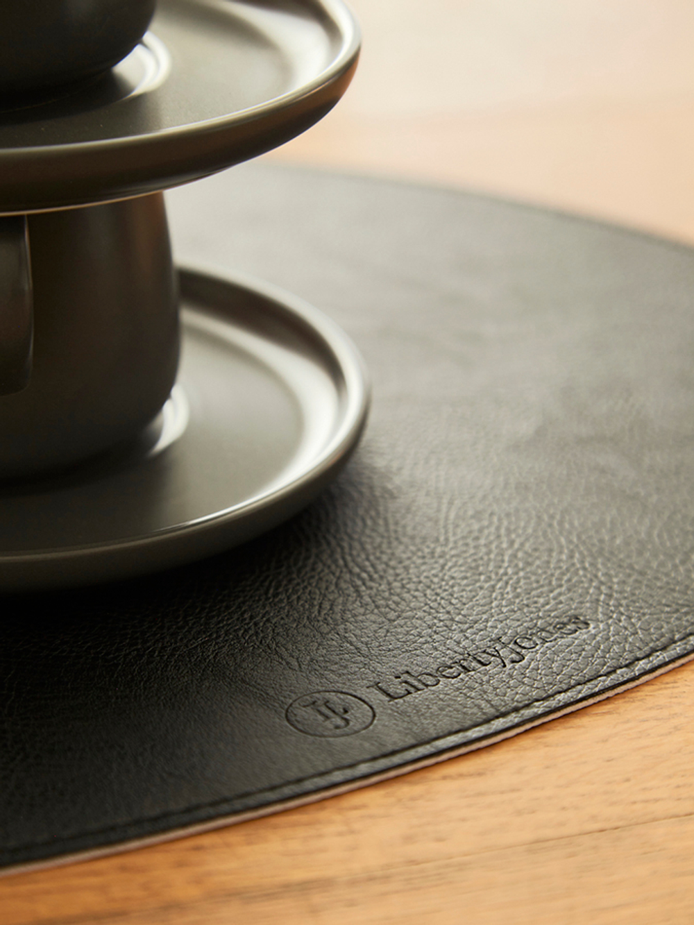 Набор из 4-х двухсторонних сервировочных салфеток drop, 33х41 см, черный/светло-серый