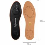 Стельки для обуви из натуральной кожи с двумя амортизаторами, размер RU 39-45 / EU 40-46 с линиями выреза, SHEGRA (ШЕГРА), 700762