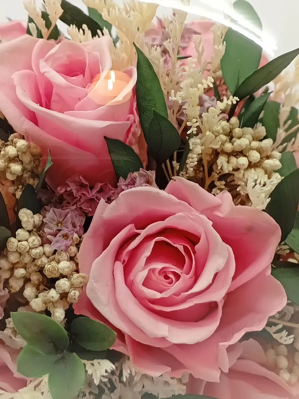 натуральные розы в стекле, вакуум