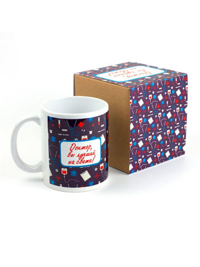 Кружка подарок сувенир с надписью "Доктор вы лучший на свете", доктору, врачу