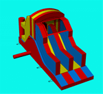 Детский надувной батут "Отличное настроение" 5,3*2,2*3,15 м