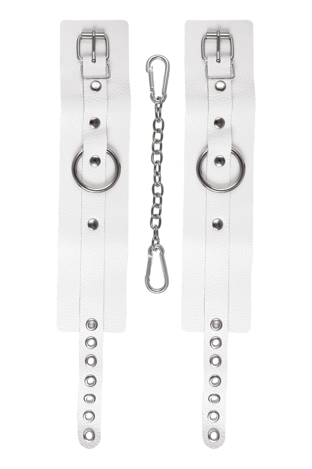 Белые мягкие кожаные оковы с люверсами