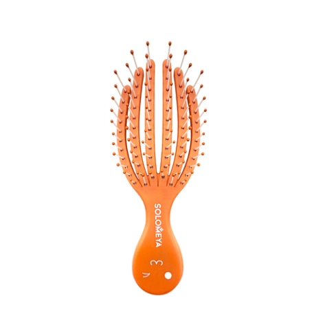 SOLOMEYA Расческа для сухих и влажных волос ОРАНЖЕВЫЙ ОСЬМИНОГ МИНИ Solomeya Detangling Octopus Brush For Dry Hair And Wet Hair Mini Orange, 1 шт