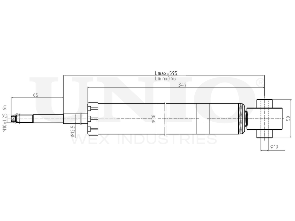 Амортизатор масляный задней подвески UNIO SAB-20020