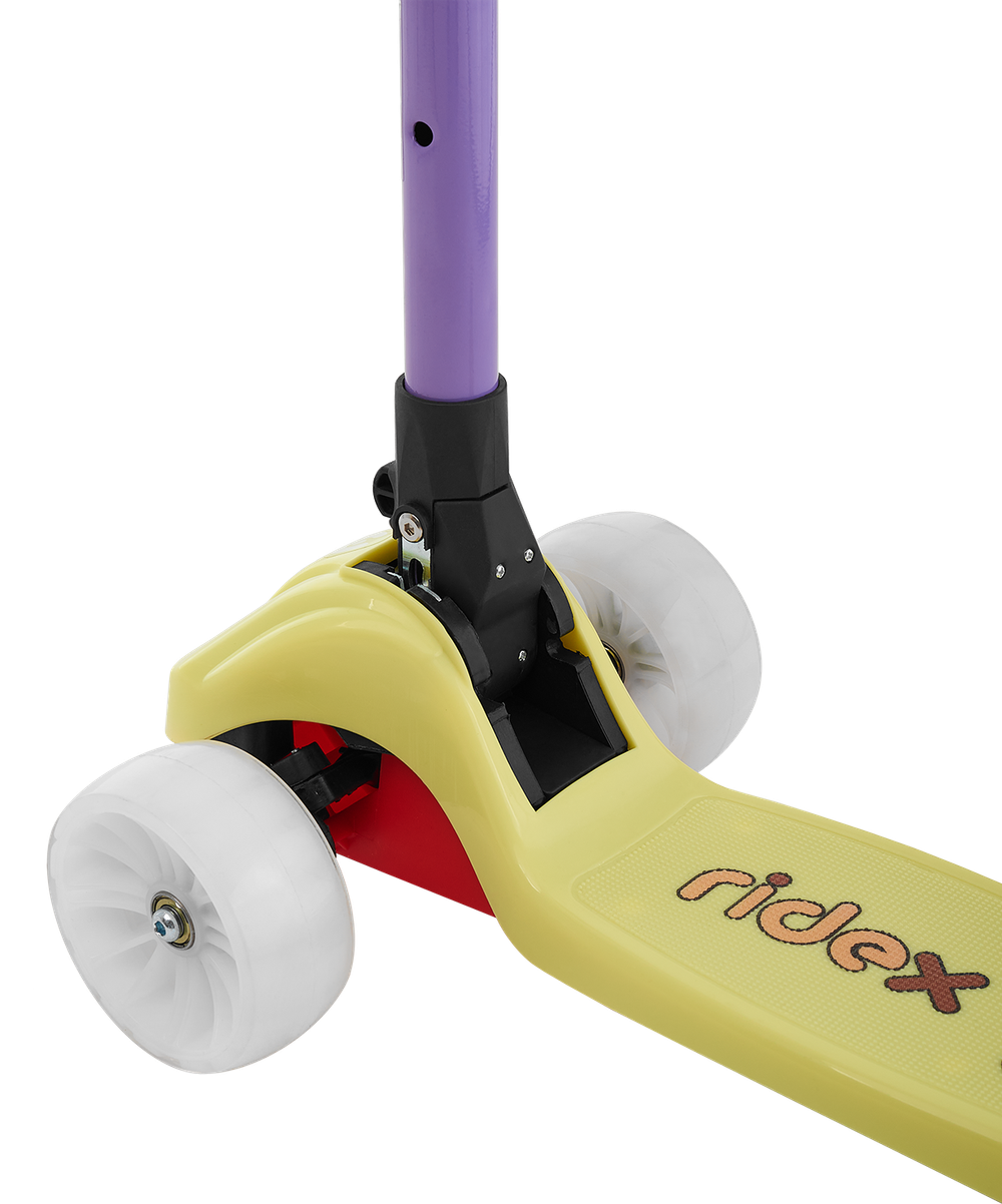 Самокат детский 3-х колесный RIDEX Juicy, 120/80 мм, желтый/фиолетовый