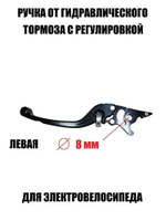 Ручка тормоза левая черная с регулировкой для электровелосипеда
