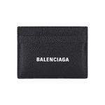 Balenciaga Cash Letter Print Smooth Calfskin Card Holder Card Holder Unisex Black