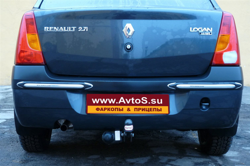 Фаркоп для Renault Logan (DACIA) (2005-2014) (без электрики) (паспорт и сертификат) AvtoS.RN02